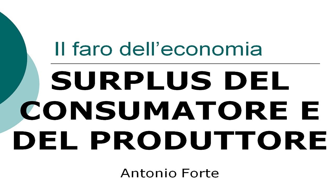 Lezione. Le basi dell'economia: surplus del consumatore e del produttore