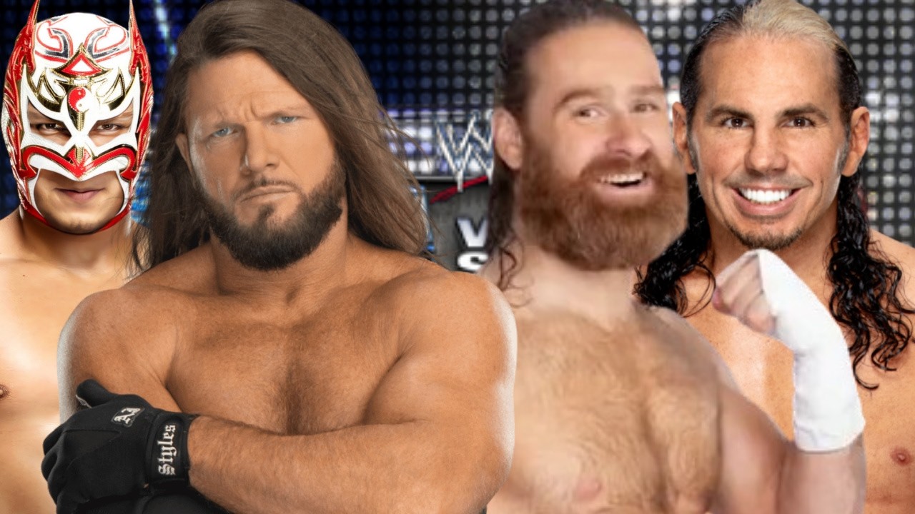 AJ Styles & Dragon Lee vs Sami Zayn & Matt Hardy - WWE SvR 2011 Gameplay
