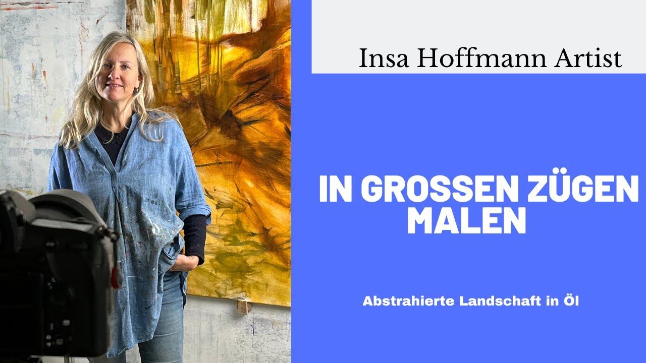 Abstrahierte Landschaft groß und zügig malen