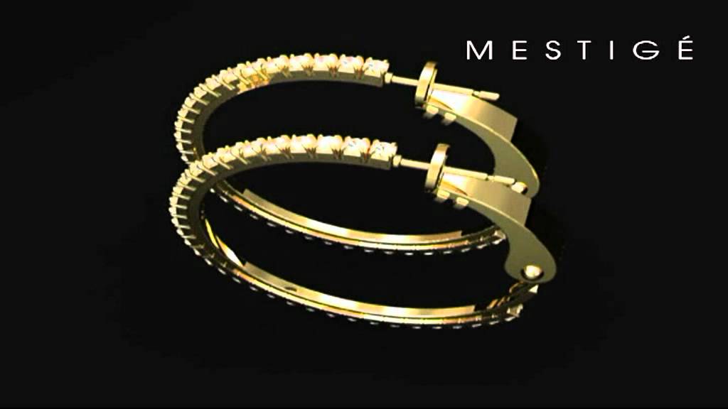 Mestige Gold Colour Hoop Earrings