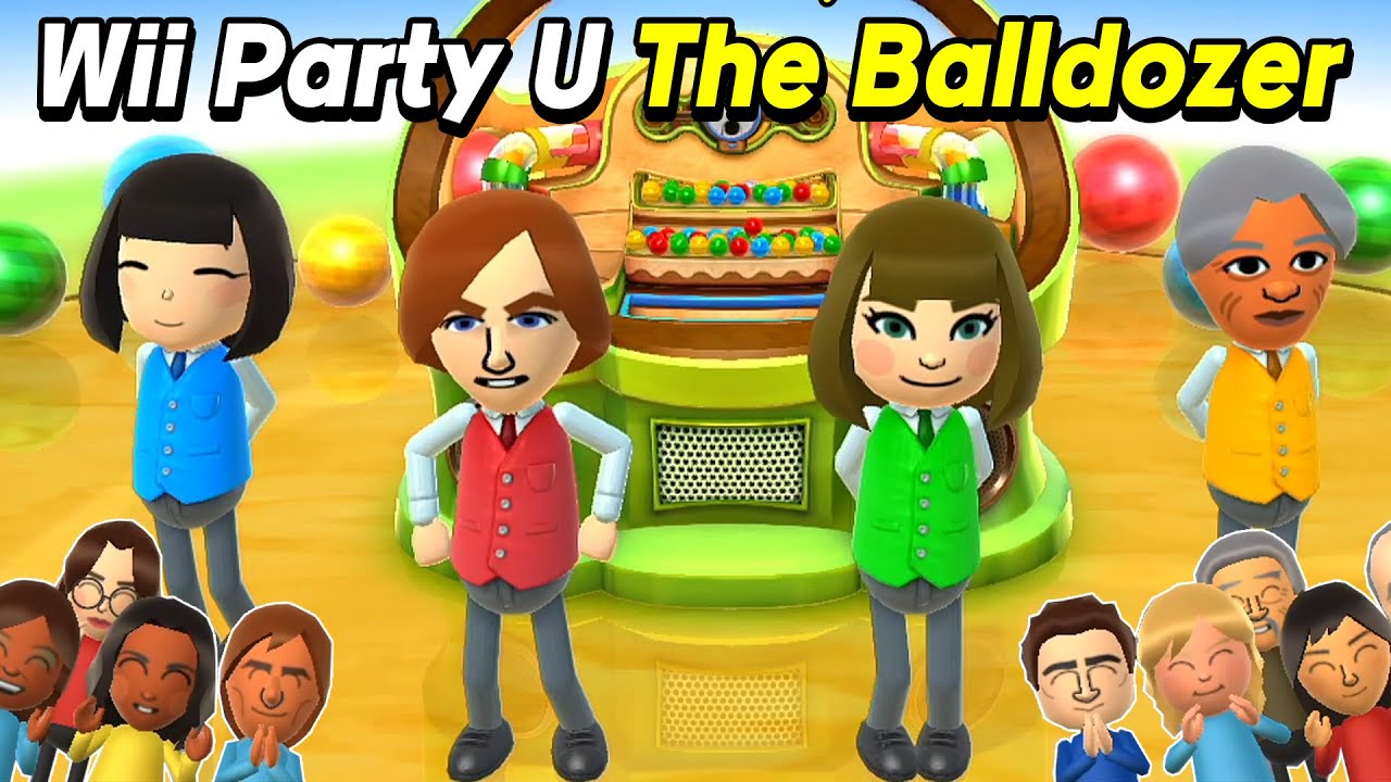 Wii Party U The Balldozer gameplay Shinobu vs Dylan vs Millie vs Xiuping | Amazing Point !!