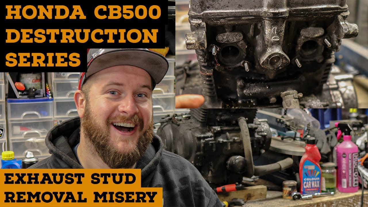 Мучения по удалению выхлопной шпильки Honda CB500 | В конце концов я добился своего!