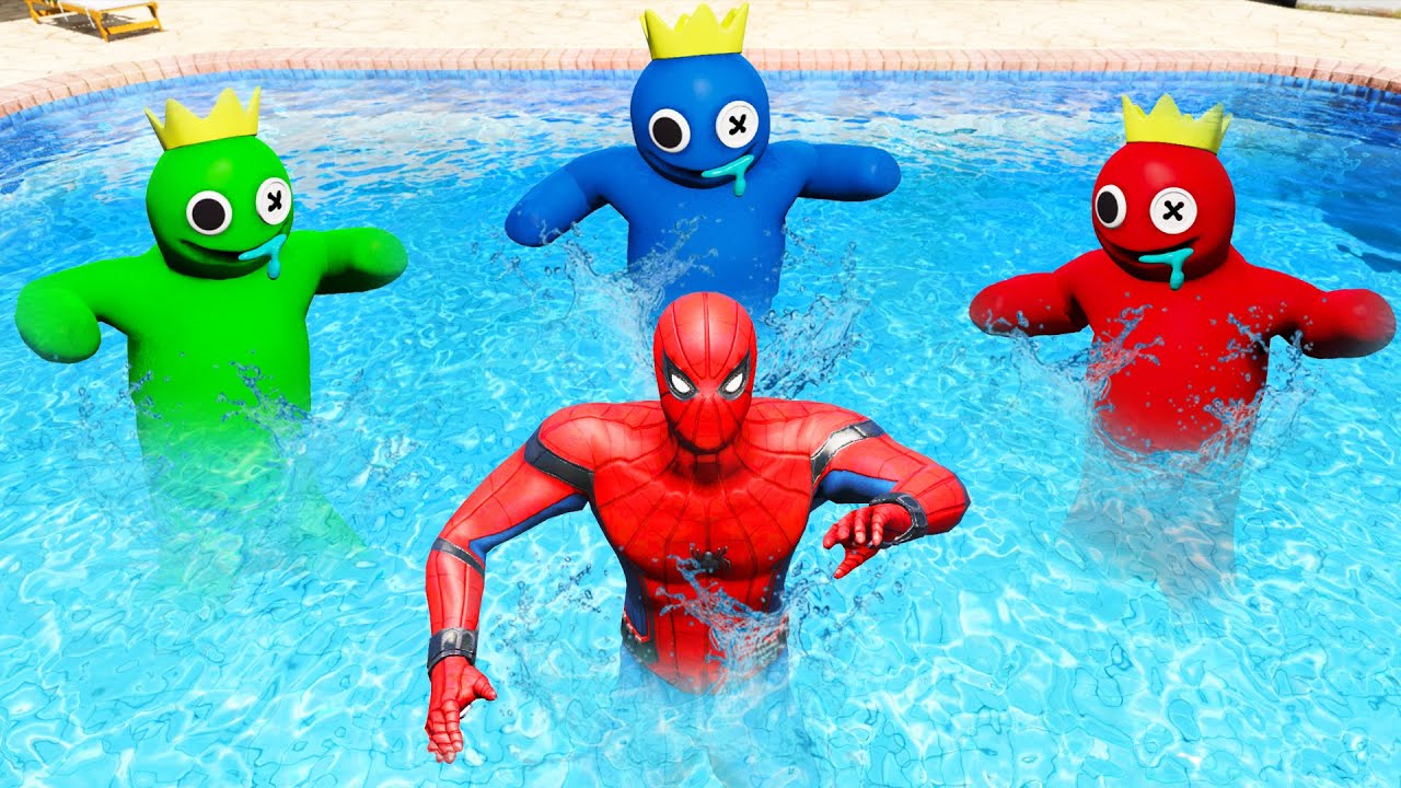 GTA 5 Water Ragdolls Spiderman vs Rainbow Friends Jumps/Fails (Euphoria Physics Funny Moments)