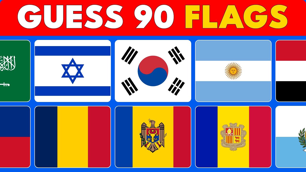 Guess the Country Flag | Can You Guess 90 Flags? | Take the Ultimate Flag Quiz Challenge!