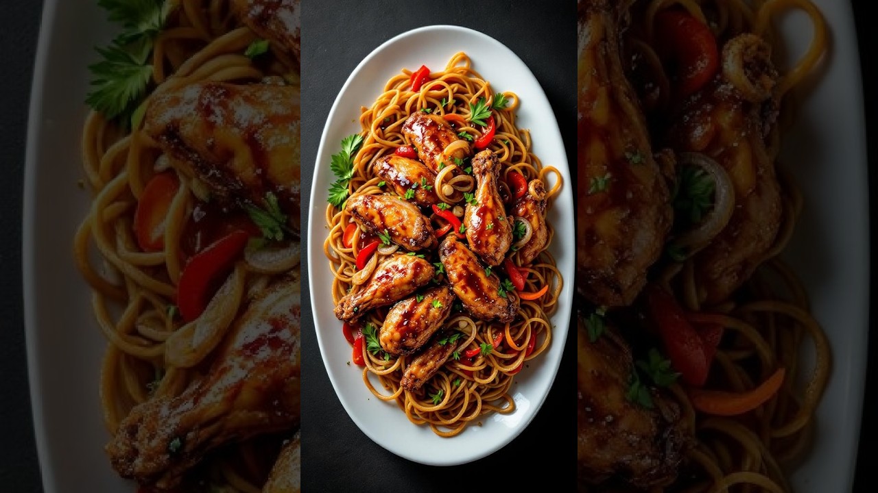 Alitas irresistibles con espagueti y vegetales 🔥 En vivo