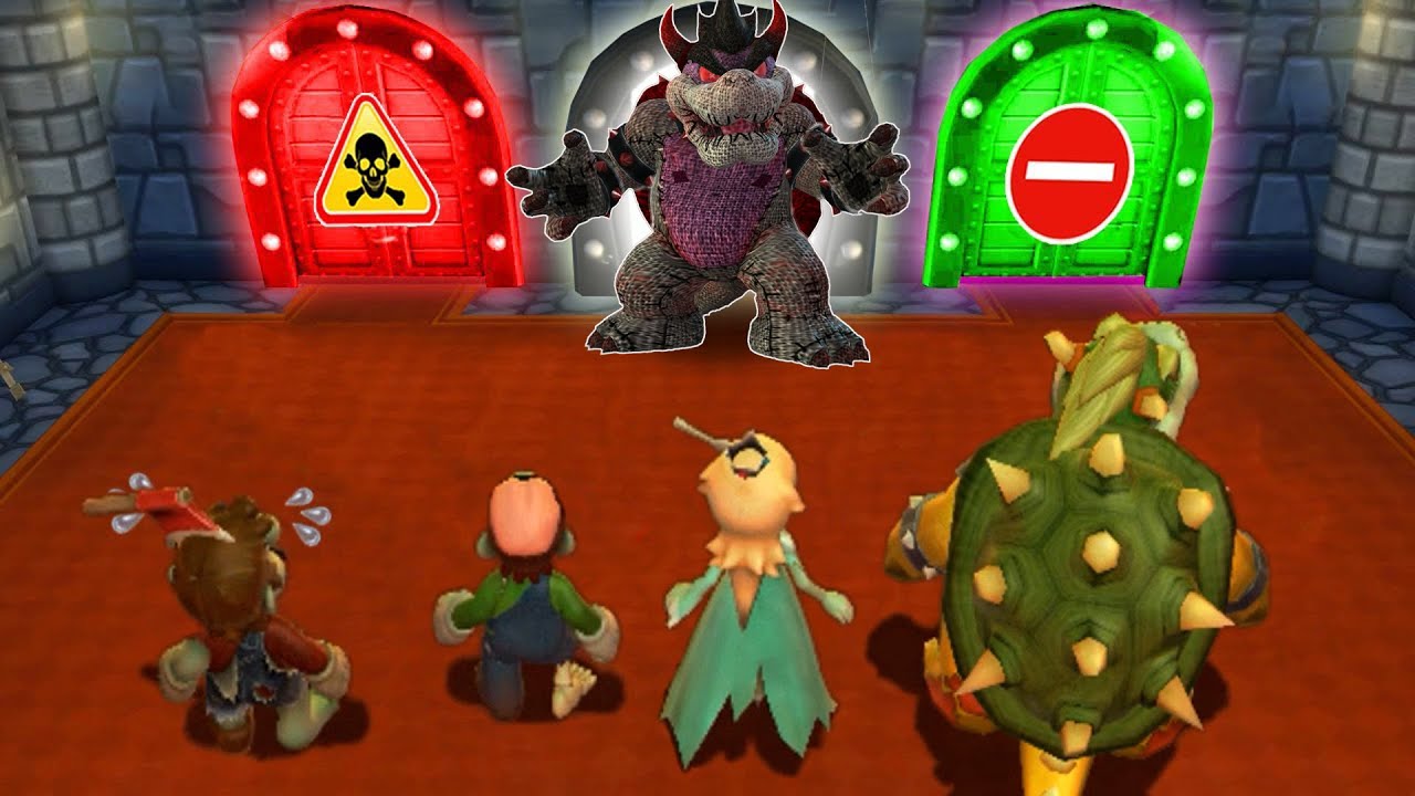 Mario Party 9 Spooky Zombies Minigame - Mario Vs Luigi Vs Rosalina Vs Bowser