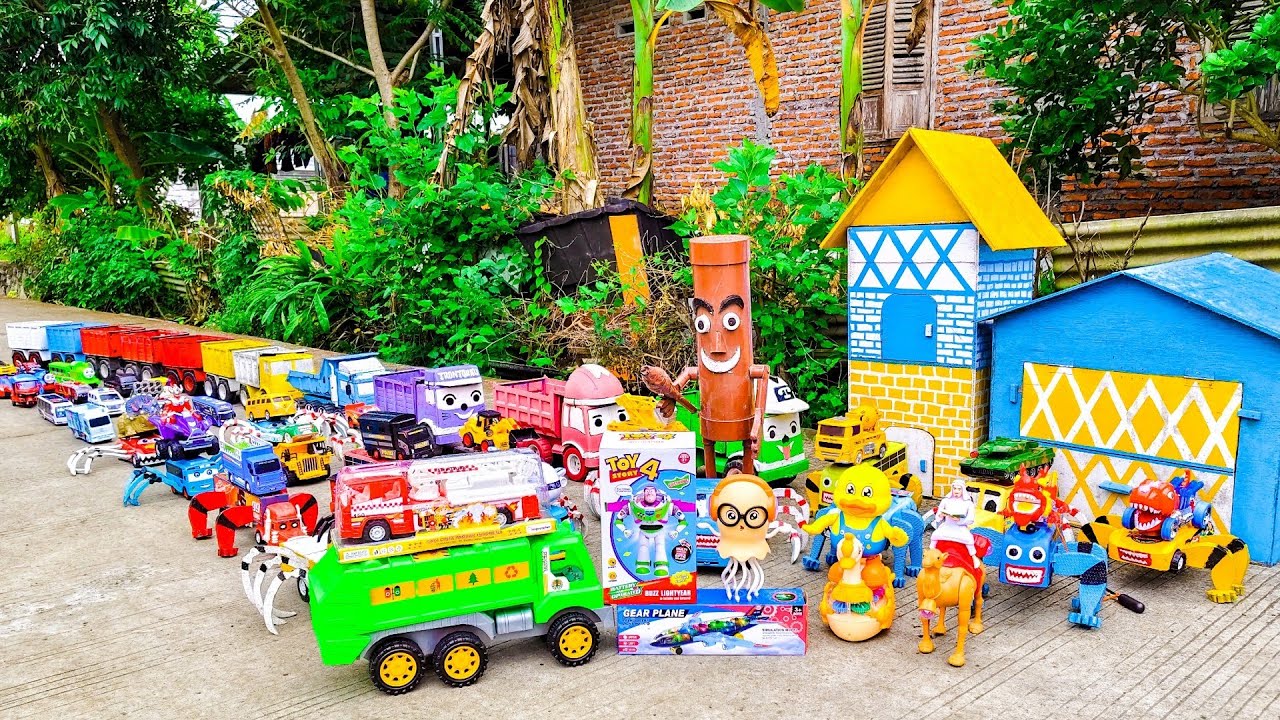 WADIDAW !! Mobil TRUK TRONTON PANJANG Bongkar Mainan Mobil Mobilan Truk Molen, Truk Sampah,Excavator