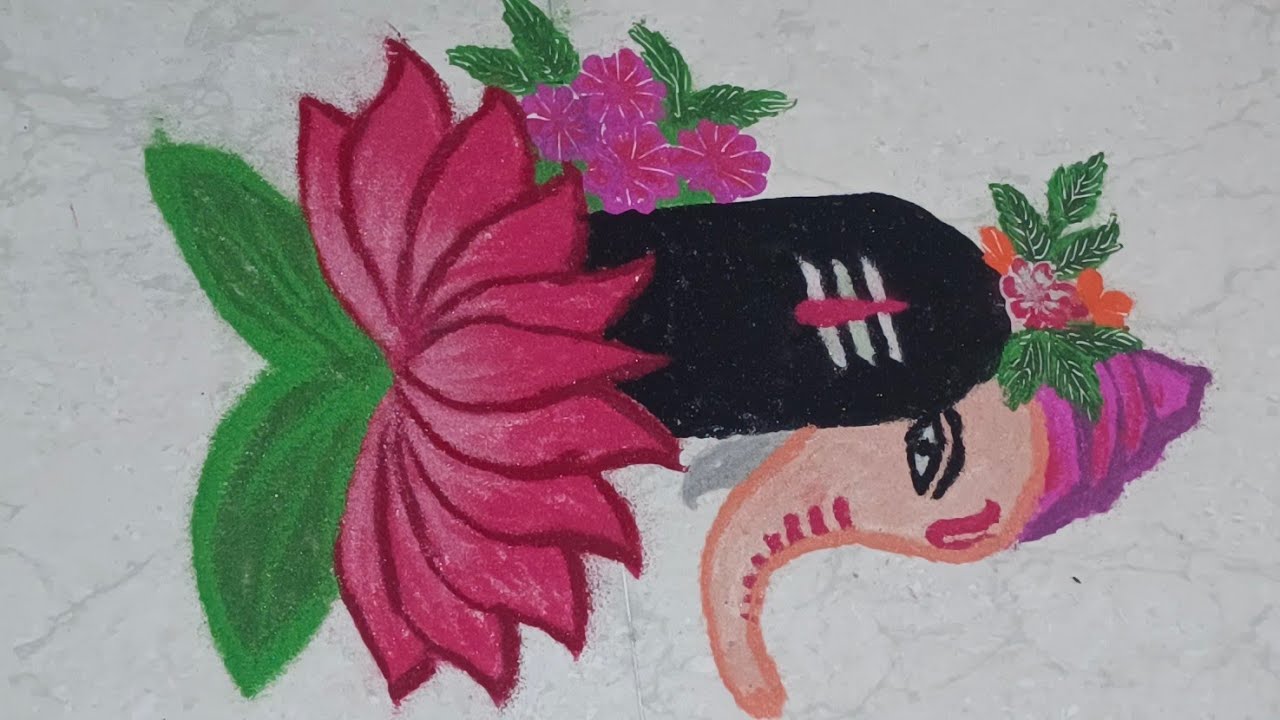Rangoli design for Ganesh chaturthi 