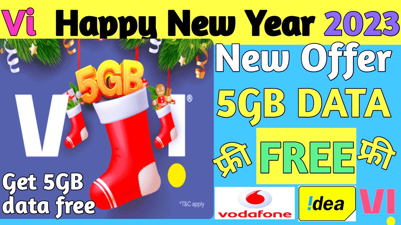 Vi New year offer 2023 free 5GB data | Vodafone idea vi sim user | Vi app christmas happy New year