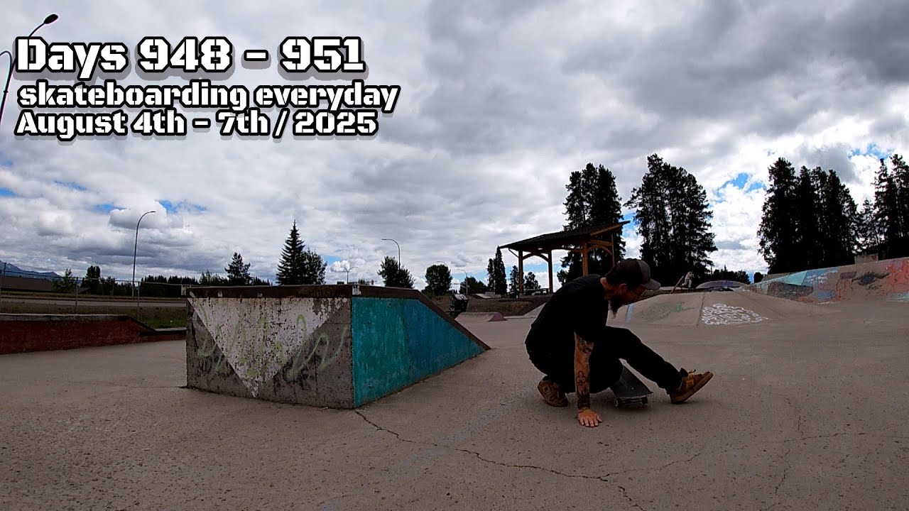 Days 948 - 951 of 1055 total days skateboarding every single day