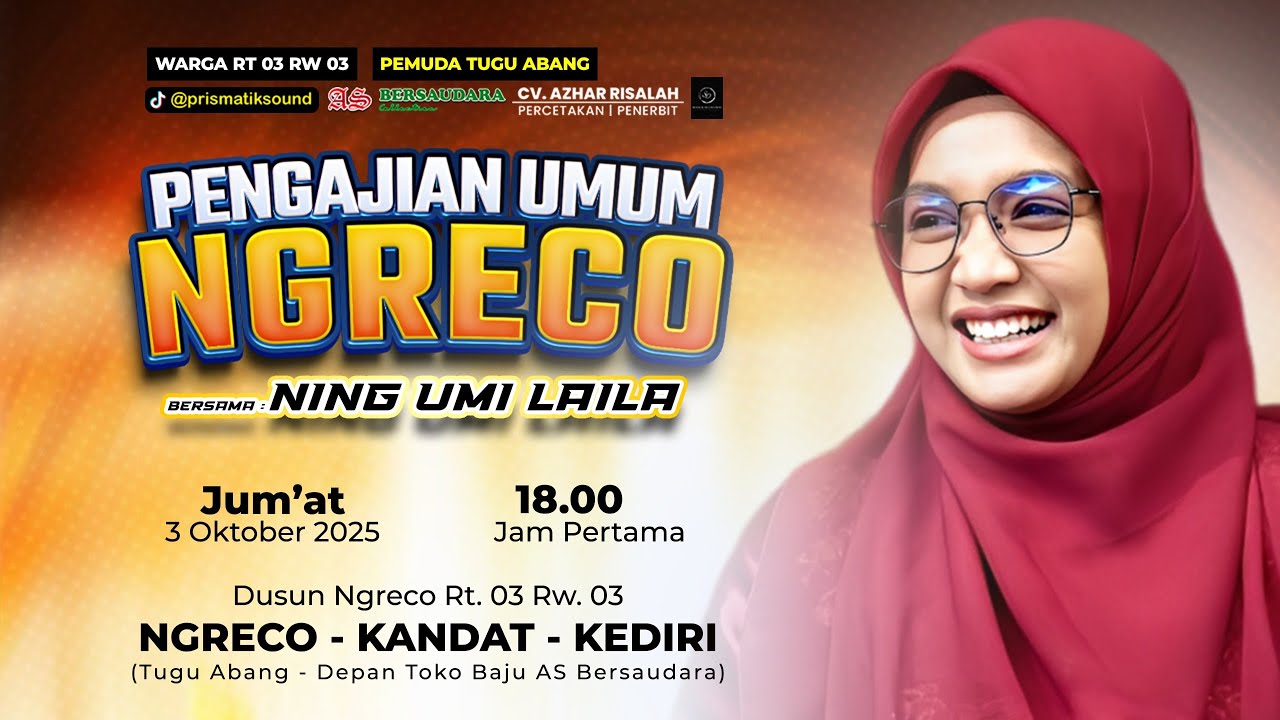 🔴[LIVE] PENGAJIAN UMUM NGRECO BERSAMA NING UMMI LAILA NGRECO KANDAT KEDIRI