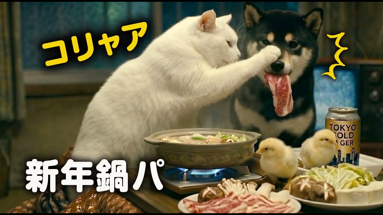 みんなで新年鍋パ #cat