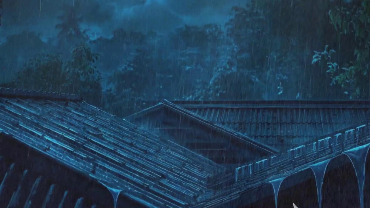 Sleep Well Instantly with Torrential Rain & Powerful Thunder on a Tin Roof of a Deserted Cabin #739