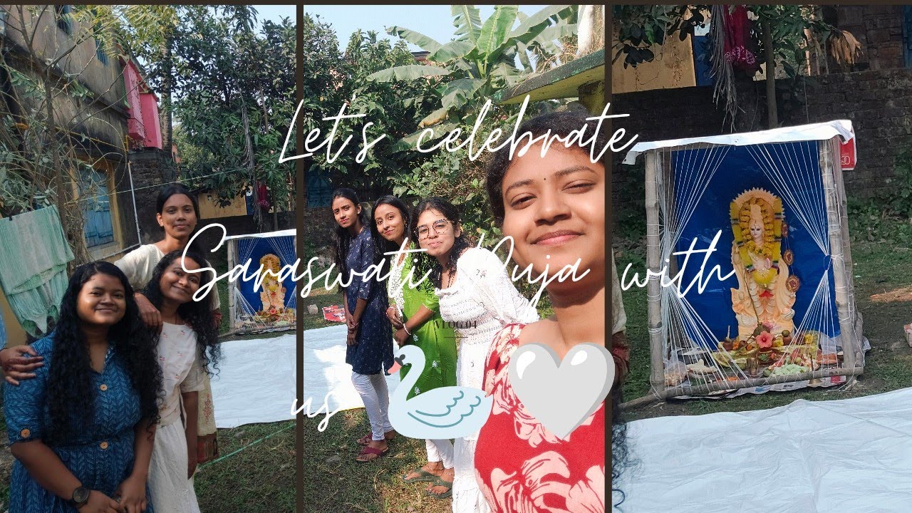 Let's celebrate Saraswati Puja with us 🦢🤍 //🗓️: 23/01/26// #minivlog #saraswati #us #subscribe #love