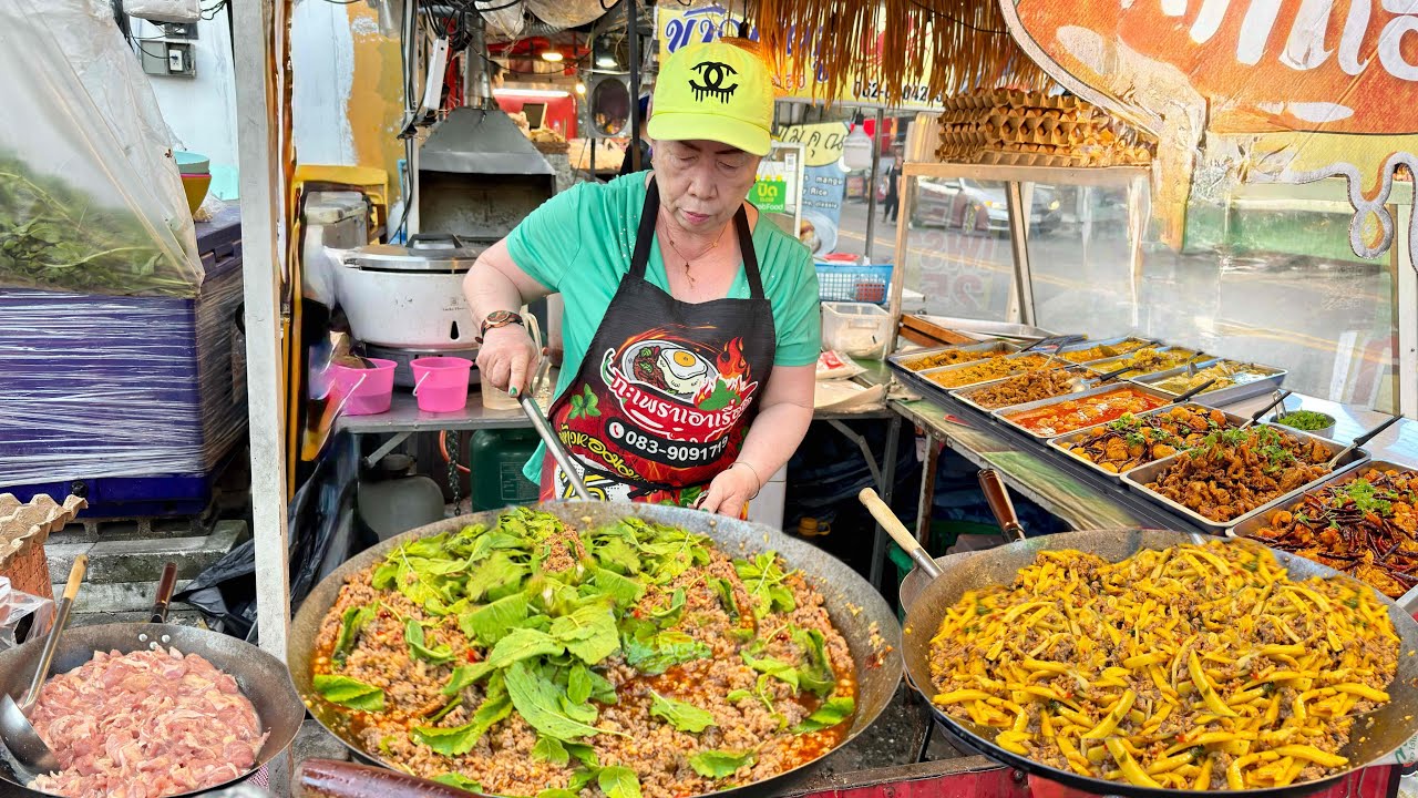 Only $0.70 Limited! Cooking 10 Varieties of Spicy Basil Stir Fry Pork & Chicken | Thai Street Food