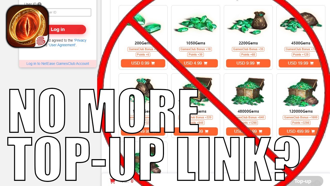 No More Top-Up Links in Lotr: Rise to War?