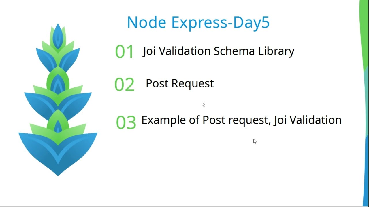 Video 5 : Express , Joi Validation and Post request