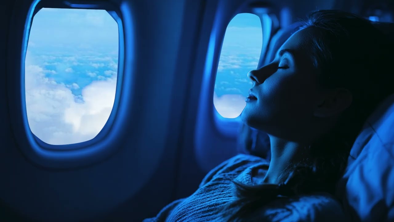 Sleeping on a Quiet Night Flight ✈️ Gentle Airplane White Noise for Deep Sleep