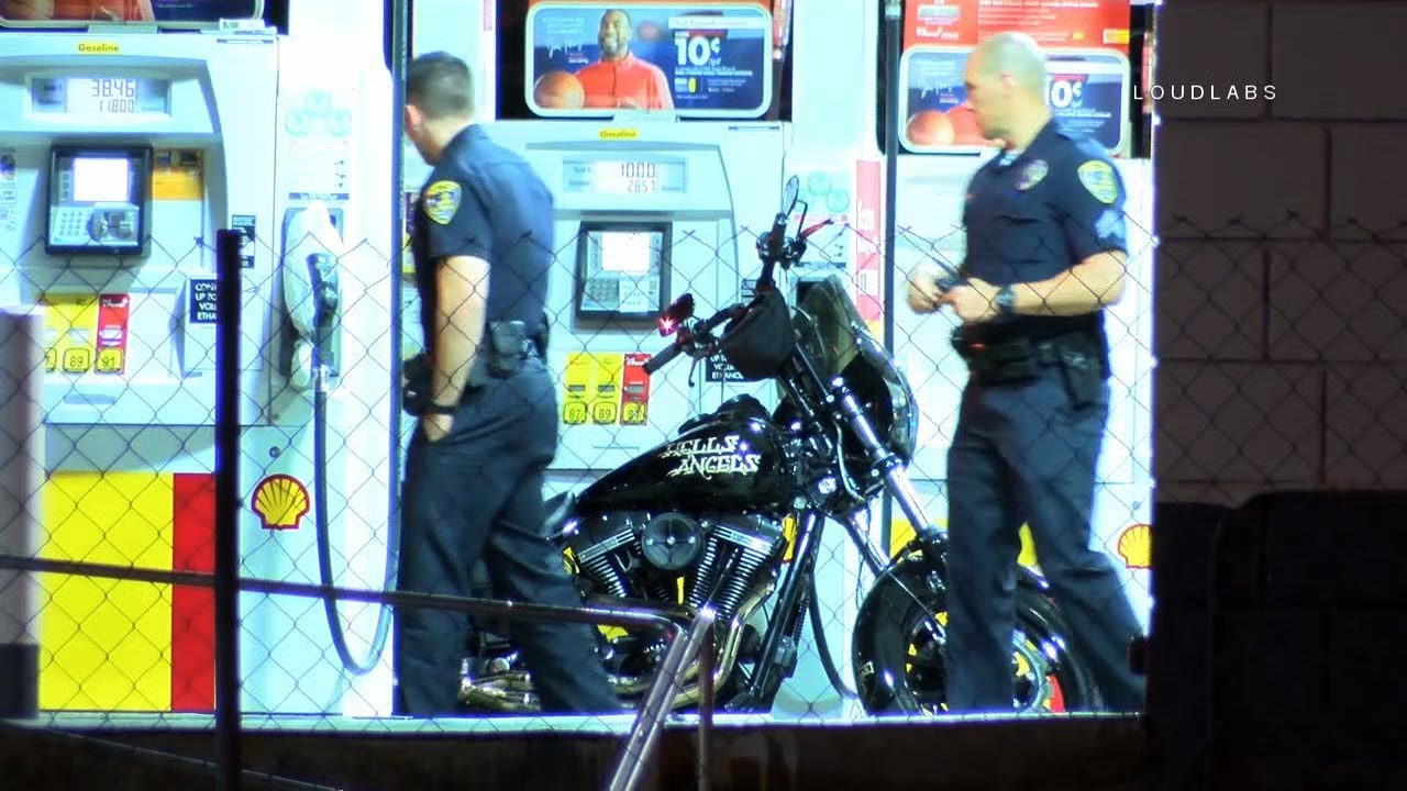 Hell's Angels Target Of Deadly Shooting / Riverside   RAW FOOTAGE