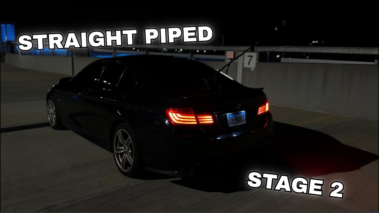 STRAIGHT PIPED BMW 550I TERRORIZES CITY *LOUD POPS AND BANGS*
