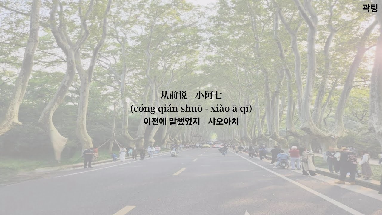 从前说- 小阿七(이전에 말했었지 - 샤오아치)(가사,병음,한글)