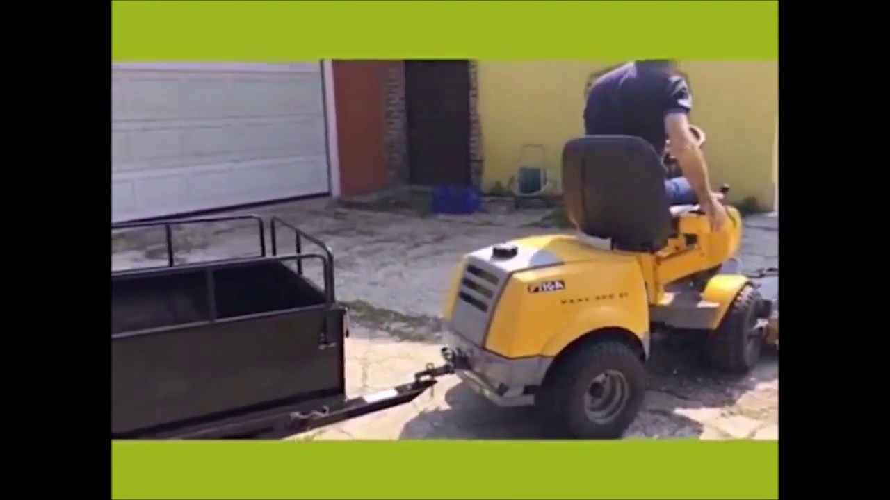 Fonctionnement de la remorque basculante tractée Maxi GeoTech pour autoportée