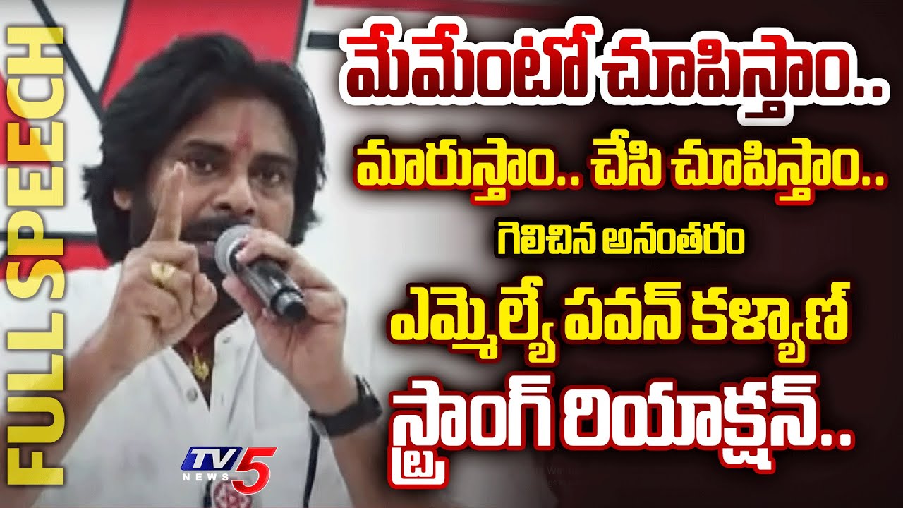 భయమేస్తుంది.. | MLA Pawan Kalyan STUNNING SPEECH after Pithapuram Victory | Janasena Party| TV5 News