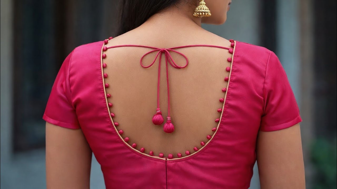 New blouse back design.cutting and stitching video 