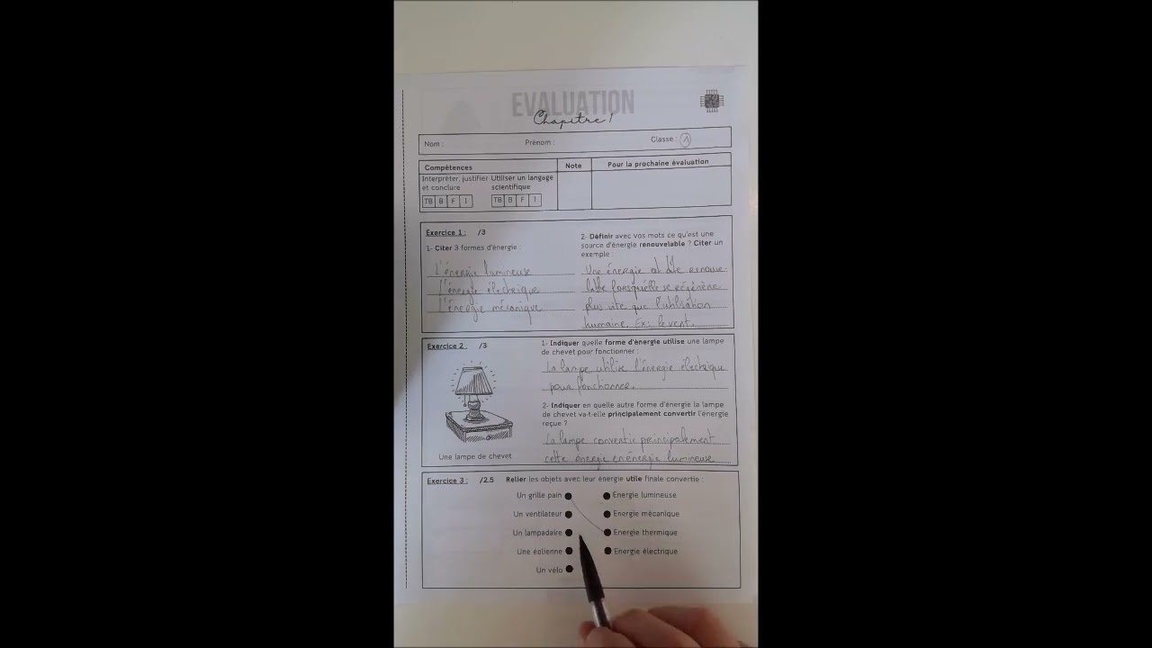 Evaluation 5eme Chapitre 1 - V1