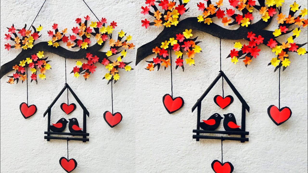 Diy Wall decoration ideas | Love Birds Wall Hanging