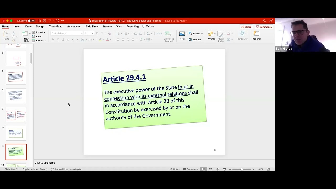 Judicial Review of Executive Power in Irish Constitutional Law (Intro)