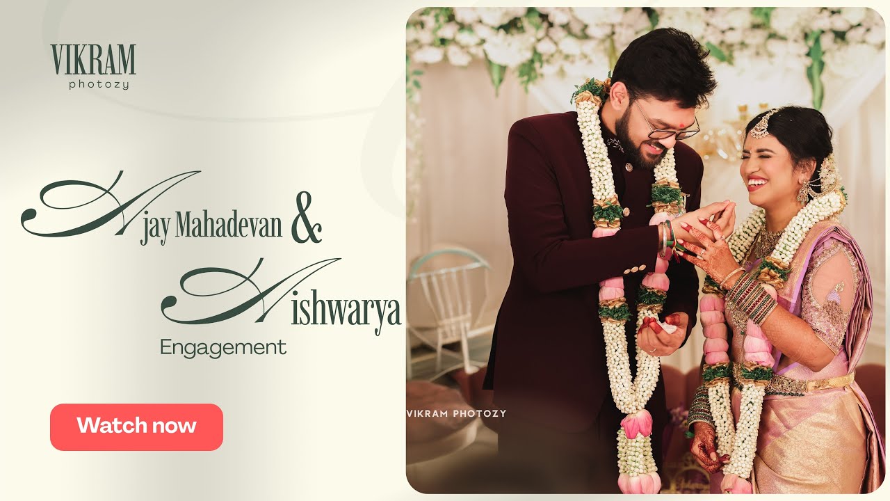 AISHWARYA+AJAY MAHADEVAN 4K ENGAGEMENT TRAILER VIKRAM PHOTOZY
