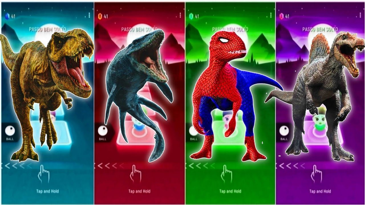 🦖JurassicWorld Tyrannosaurus 🆚The Mosasaurus 🆚The Indominus Rex 🆚The Spinosaurus ||🎵CoffinDance