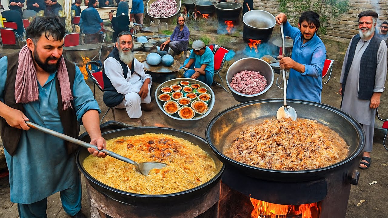 Massive Afghanistan Village Marriage Foods for 3000 Guests | Mega Kabuli cooking | Village Food