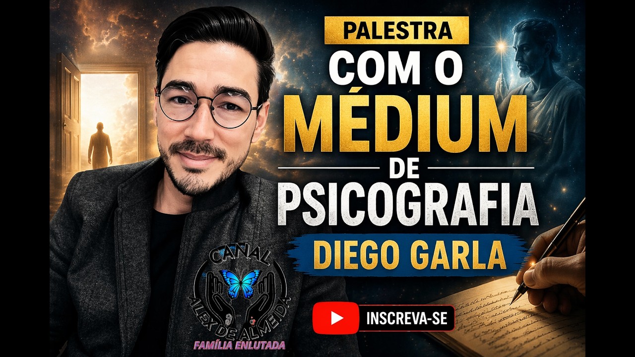 PALESTRA COM O MÉDIUM DE PSICOGRAFIA DIEGO GARLA Aqui no nosso Canal Alex de Almeida.
