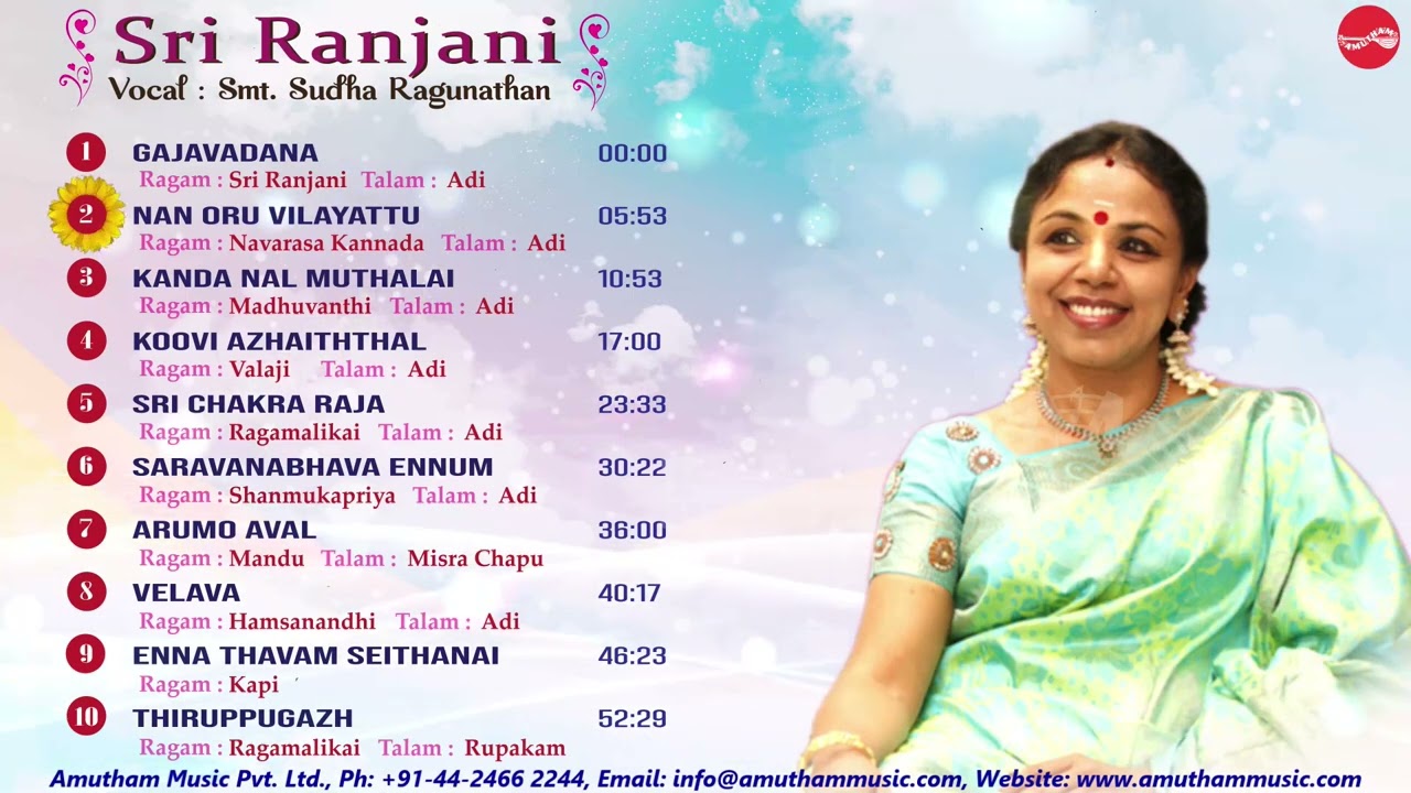 Sri Ranjani || Sudha Ragunathan || Juke Box