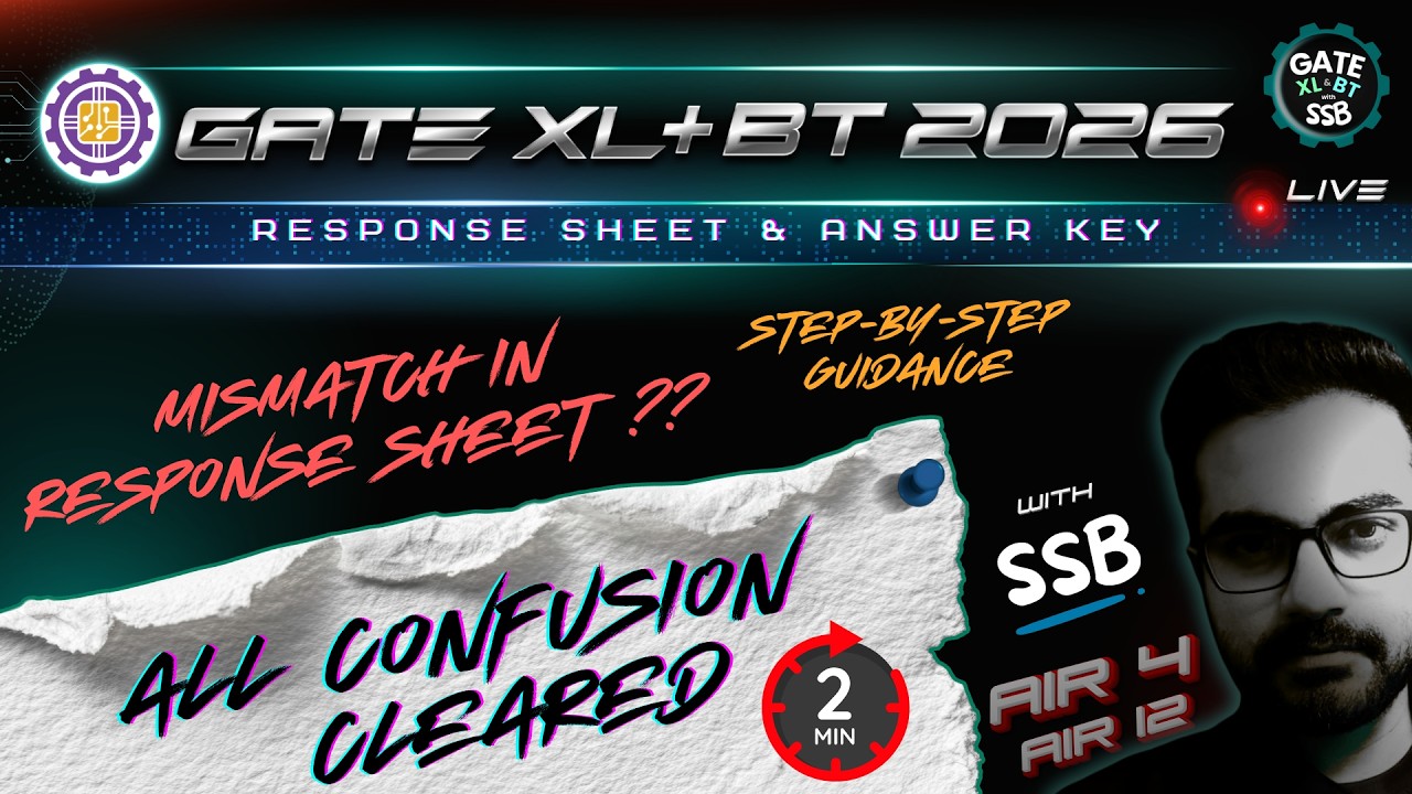 How to Check GATE 2026 Response Sheet & Answer Key ✅ All Doubts Cleared! #gatexl #gatebt #gate2026