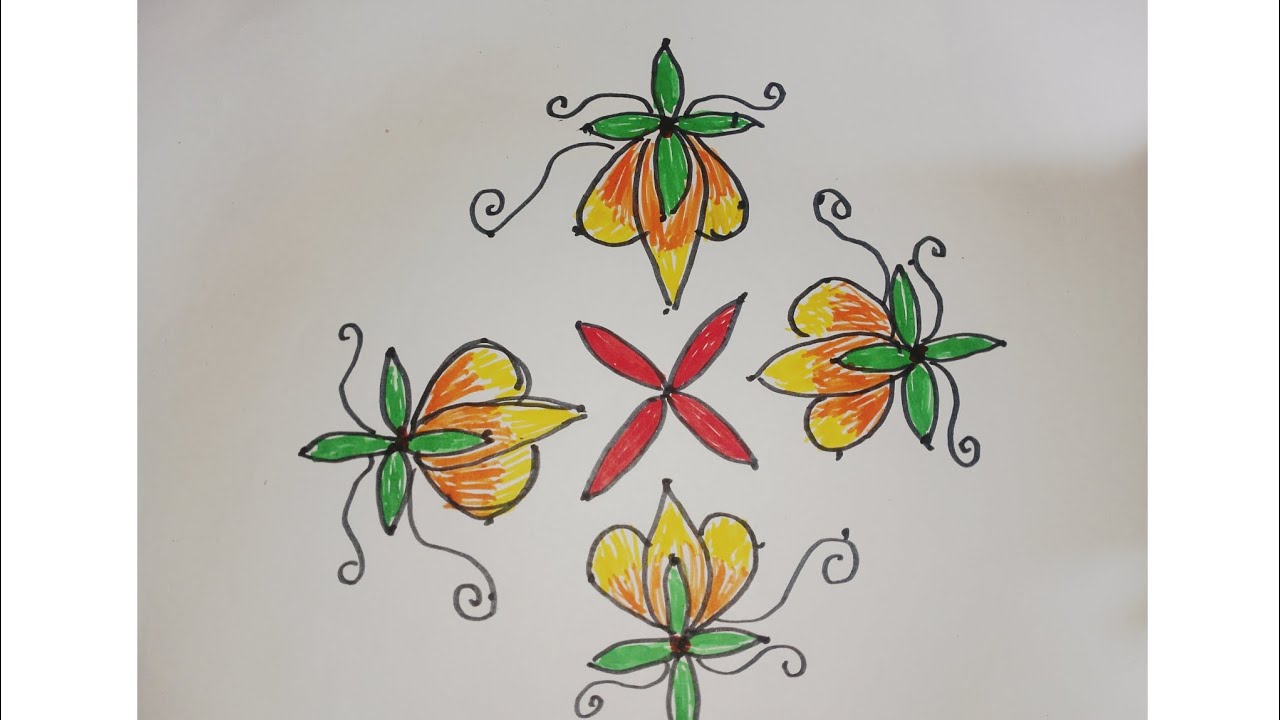 9*1 easy 🪷 lotus kolam