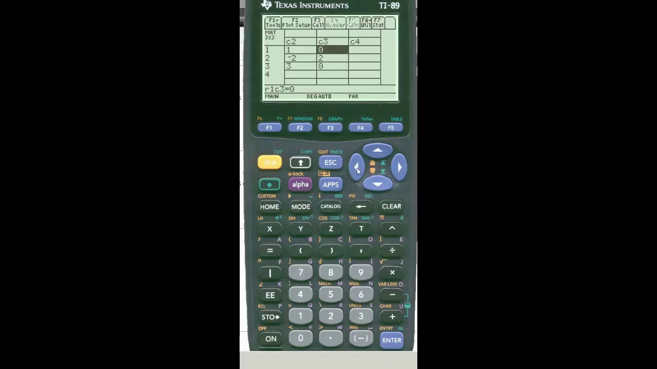 Multiplicacion de MATRICES en TEXAS Instrument 89