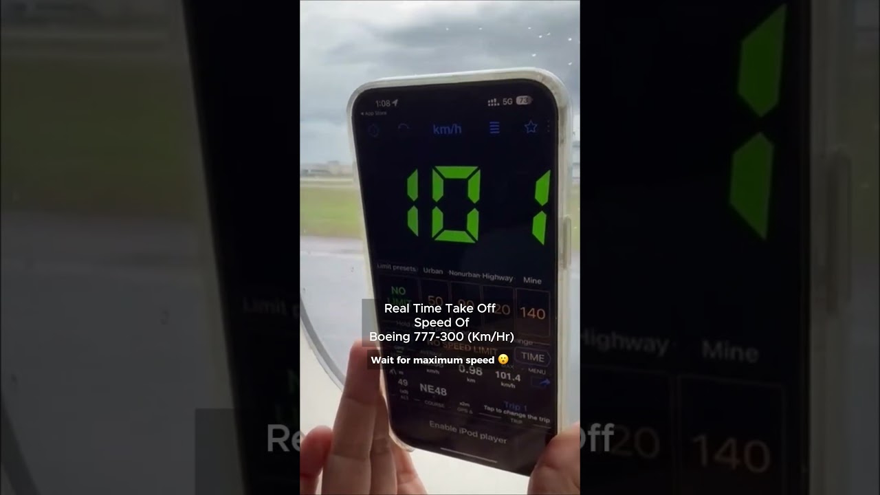Real Time Take Off Speed Of Boeing 777-300.