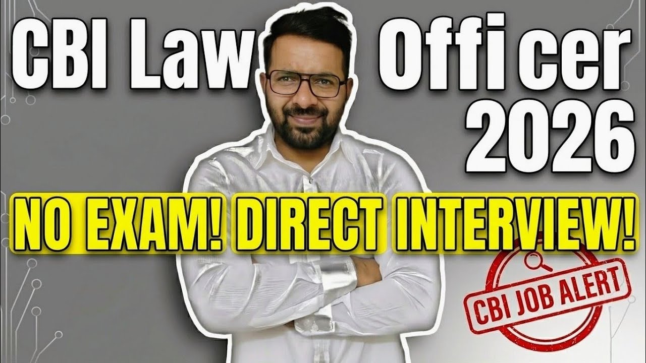 CBI SPO Law Vacancy Out 2026 || LLB JOBS || GOVERNMENT 