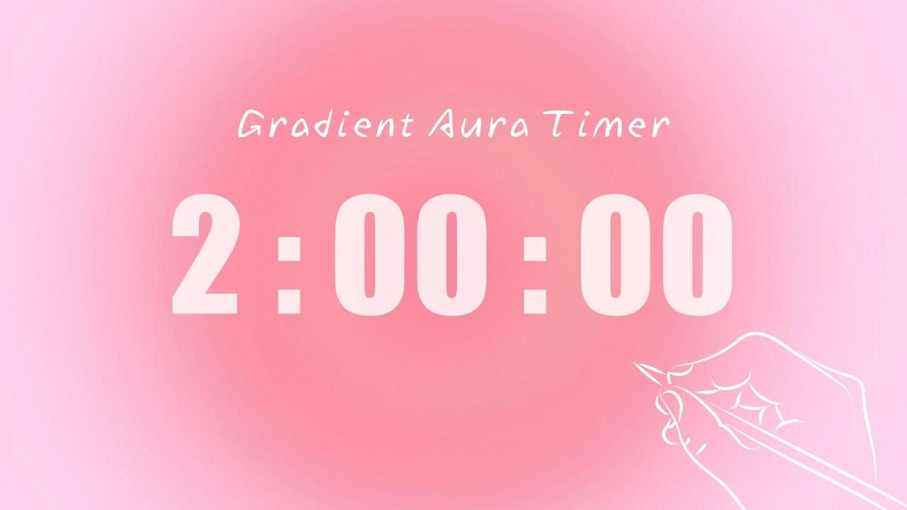2 Hour Silent Study Timer | Soft Alarm Only | Pink Aesthetic | ADHD-Friendly