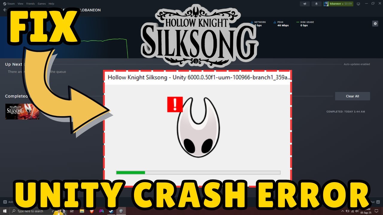 Hollow knight silksong unity crashing error fix