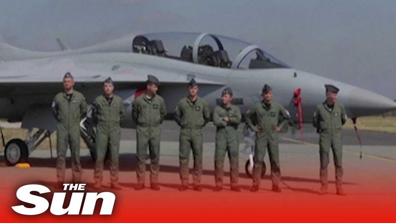 Polish Defense Minister Mariusz Blaszczak presents new FA-50 fighter jet