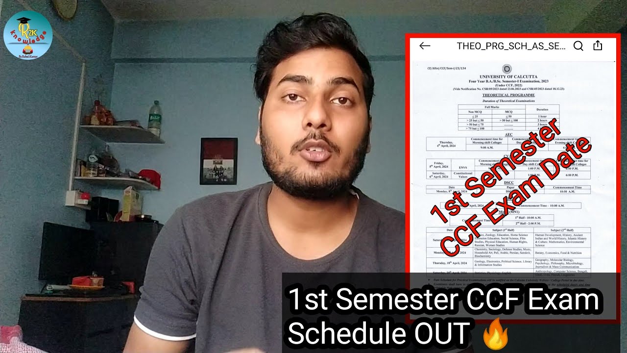 CU 1st Semester CCF Exam Routine OUT 🔥 |Cu 1st Sem Exam 2024 | Calcutta university Exam