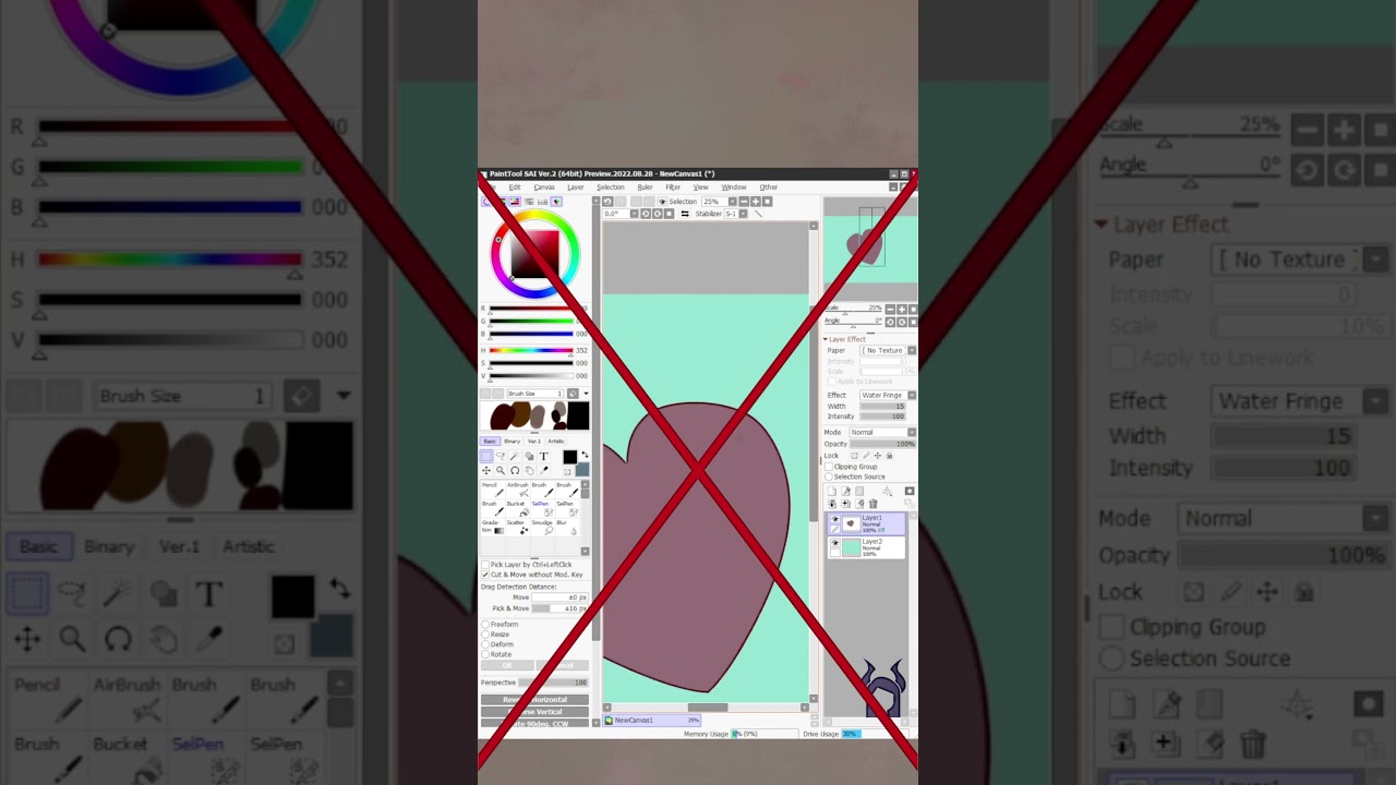 EASY auto lines SAI2 #art #drawing #sai #painttoolsai #tutorial #arttutorial