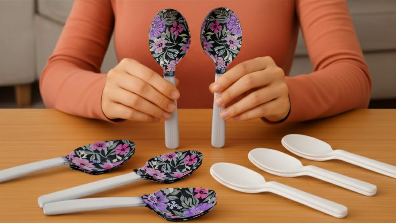 I Wrapped Plastic Picnic Spoons in Fabric! 👍 Super Easy & Amazing Idea 🥰