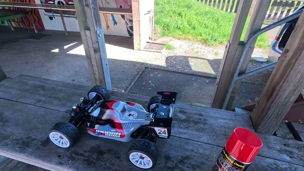 Mugen mbx8 on road reglage expo GAZ FREIN démo et résultat du test traitement sur mauvais pneu