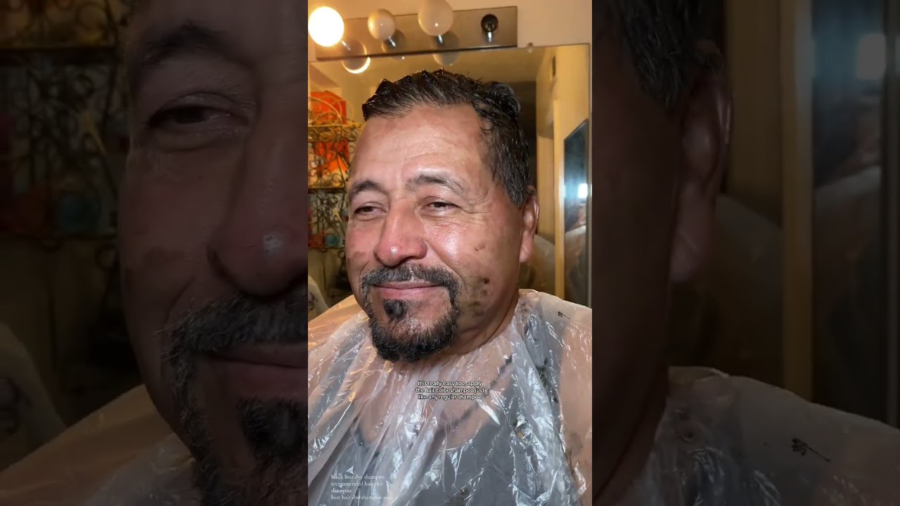 3-in-1 black hair dye shampoo transformation 
