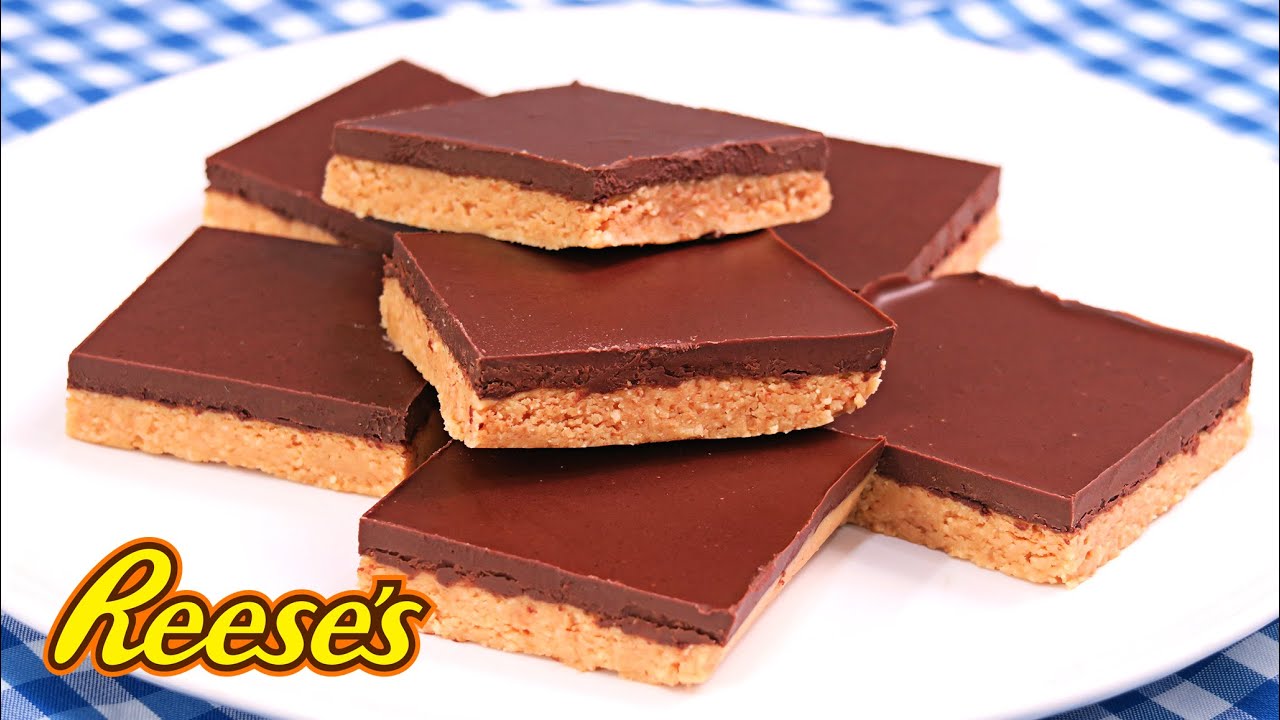 Barritas de Chocolate y Mantequilla de Cacahuete sin Horno! | Reese's